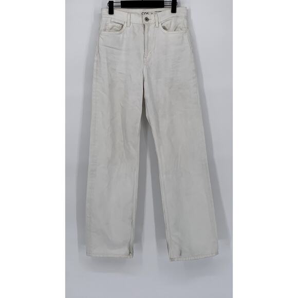 COS Denim - COS Women’s White Loose Fit Straight-Leg Denim High-Rise Jeans SZ 26